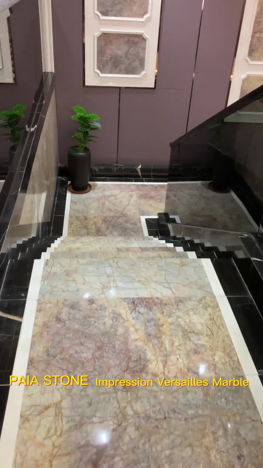 Versailles Gold Marble Stairs & Step Tiles For Home Design