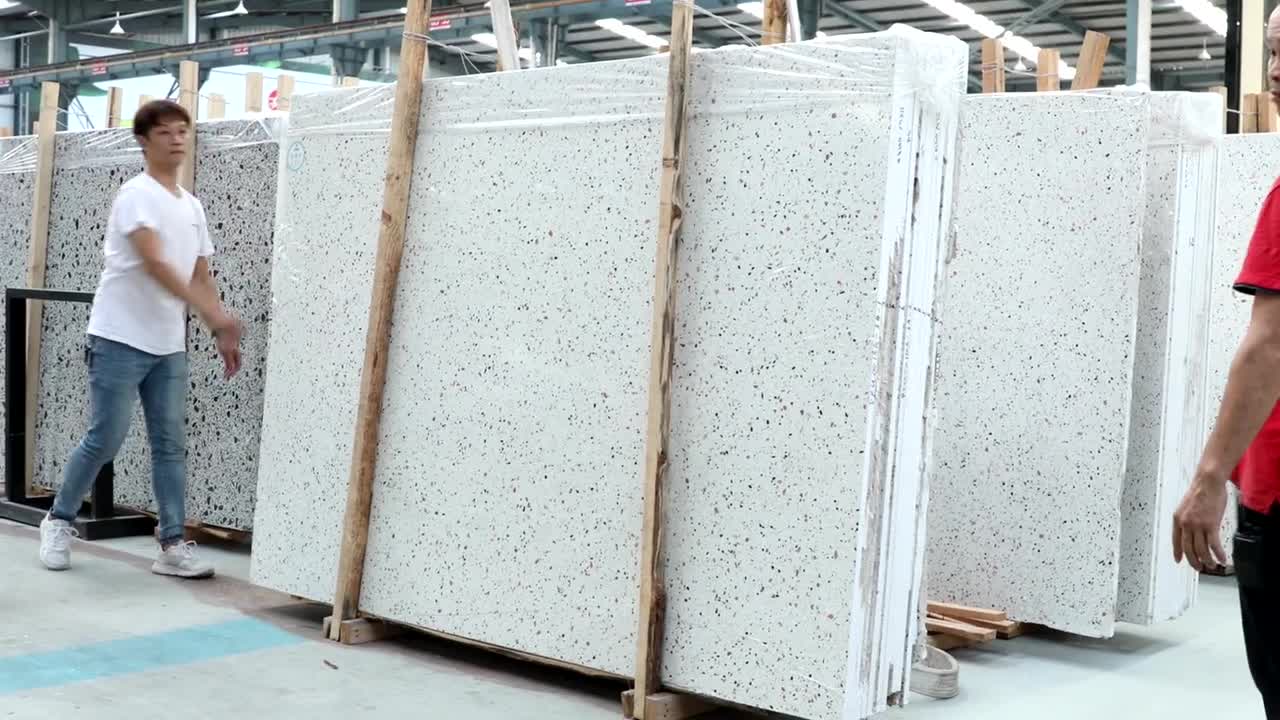 Top Quality Artificial Stone White Color Cement Terrazzo Tile