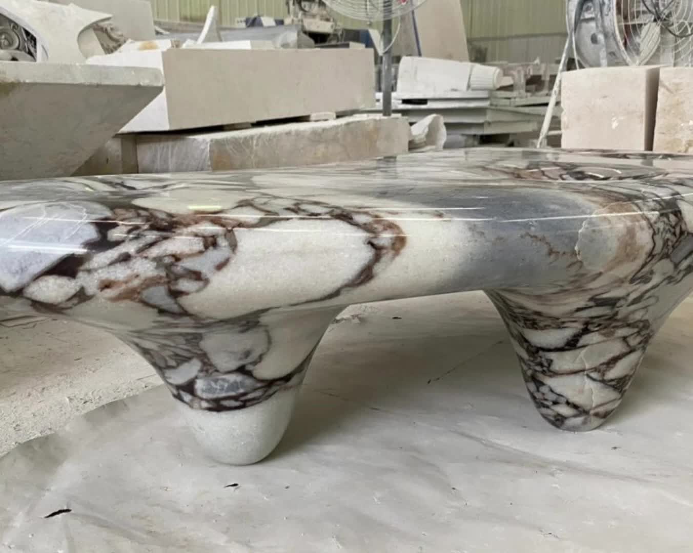 Luxury White Marble Coffee Table Solid Plinth Center Table