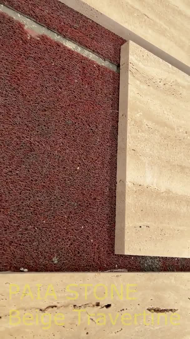 Beige Travertine Tile For Project Exterior Wall