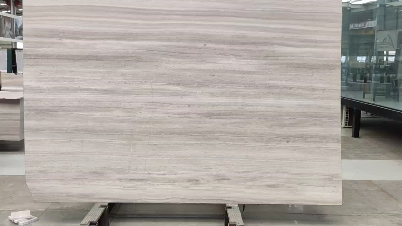 Chinese Ash Grey Wooden Vein Polished Slab Tiles