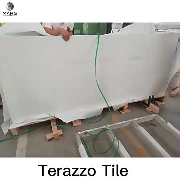 Customized White Polishing Surface Stone Terazzo Tile