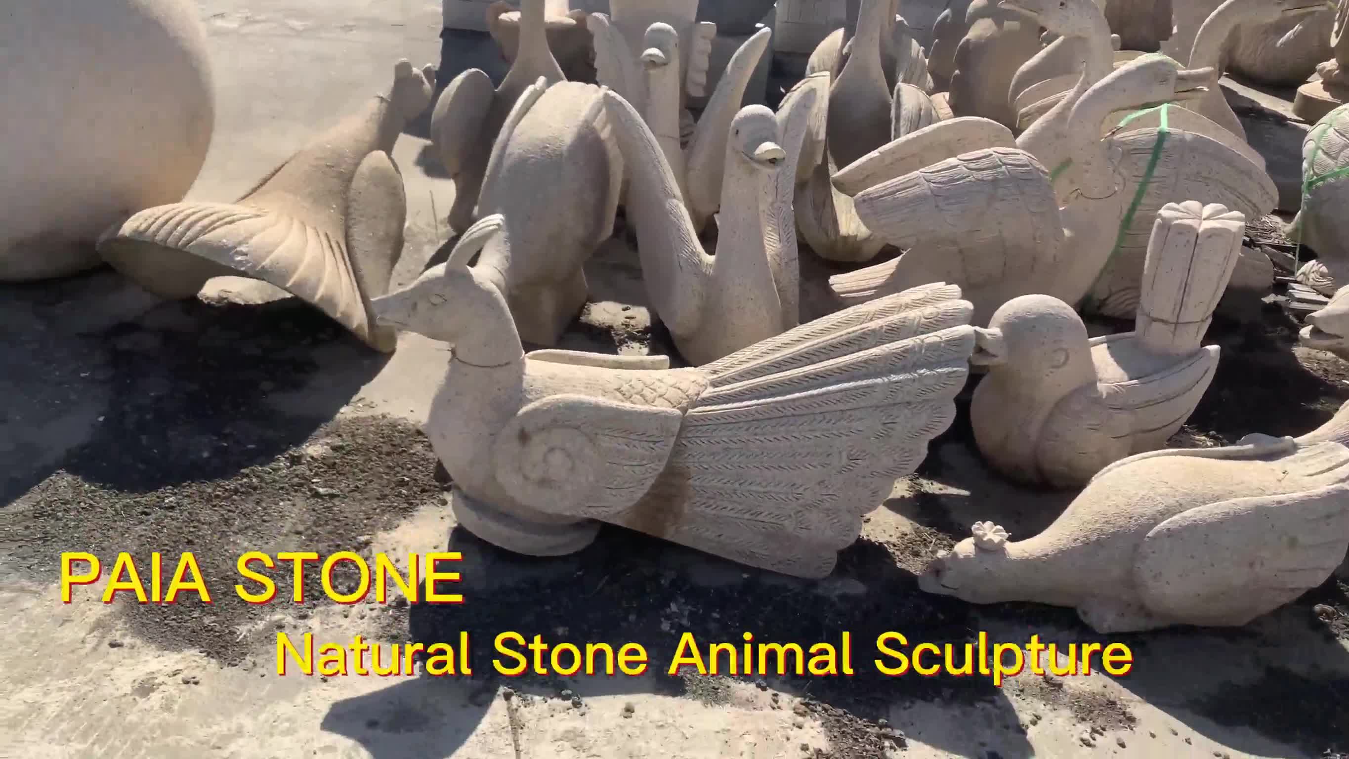 Art Handmade Natural Stone Animal Statue For Garden Decor