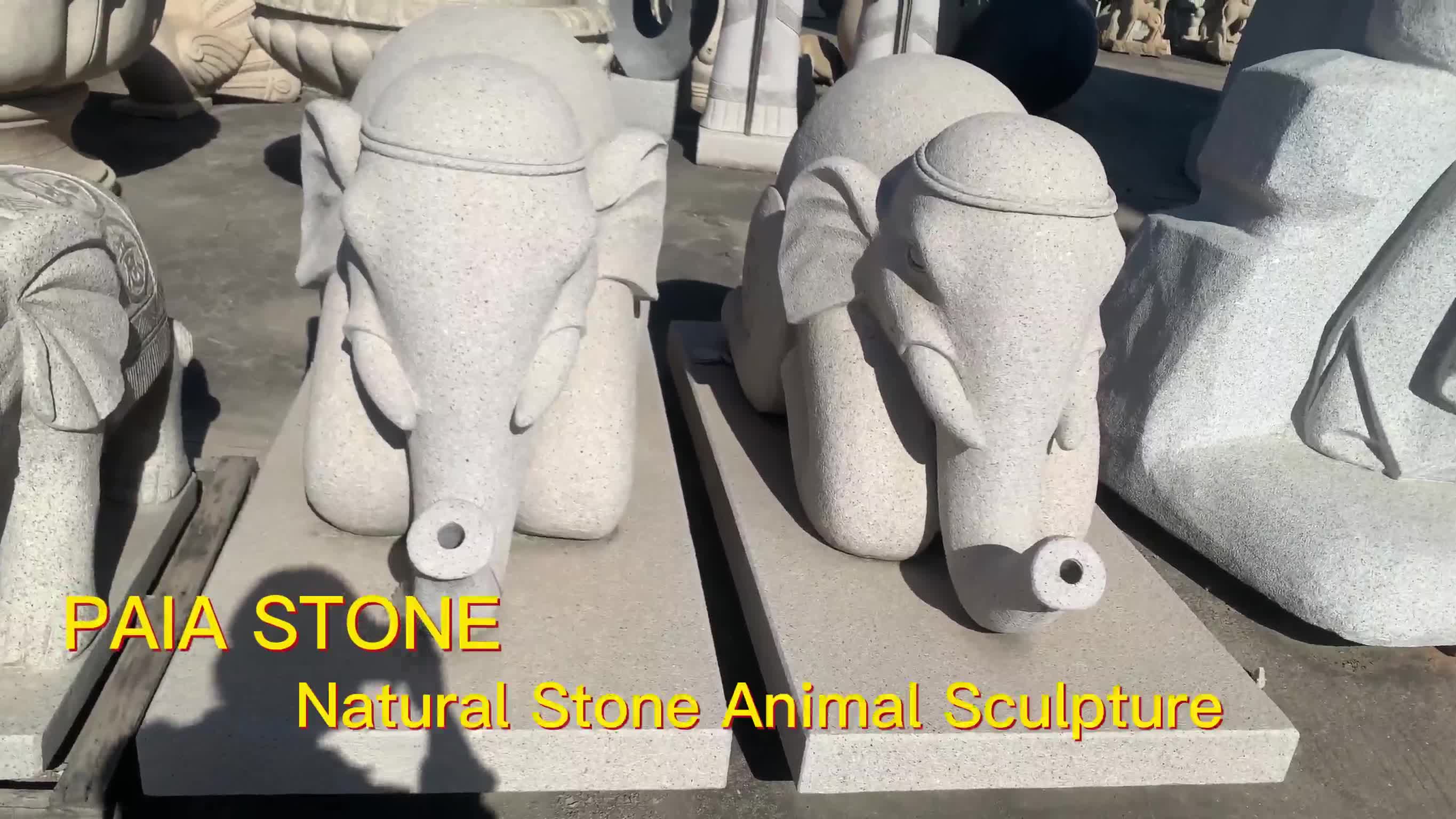 Custom Natural Stone Animal Statue Elephant Sculpture