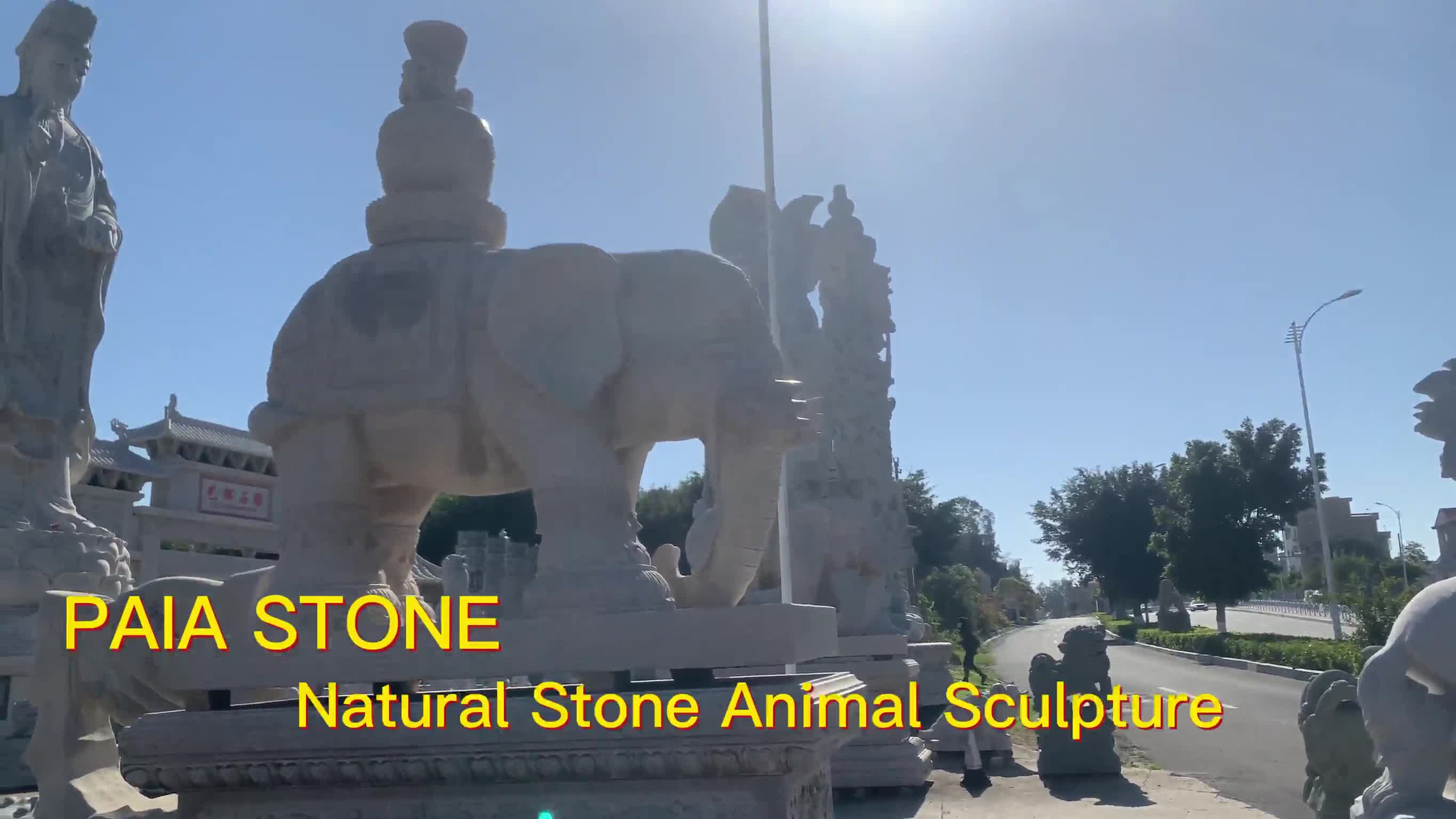 Customized Marble Animal Elephant Sculpture Natural Statue