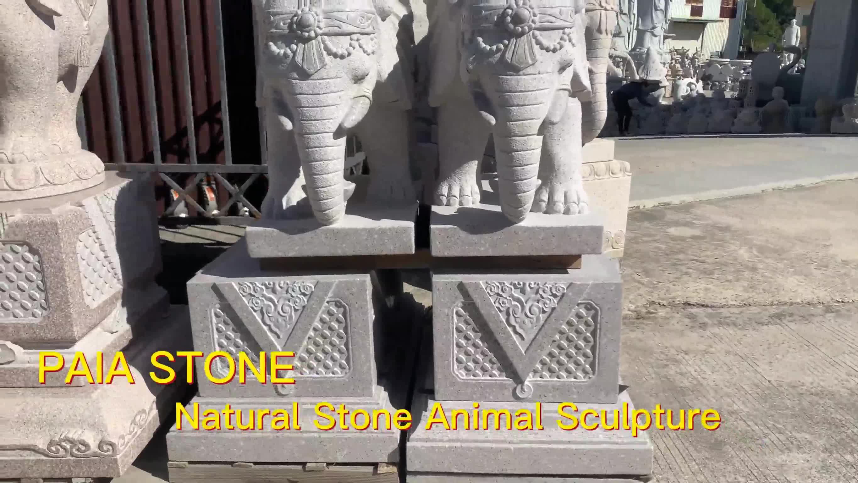 Garden Stone Animal Statue Natural Stone Elephant Sculpture