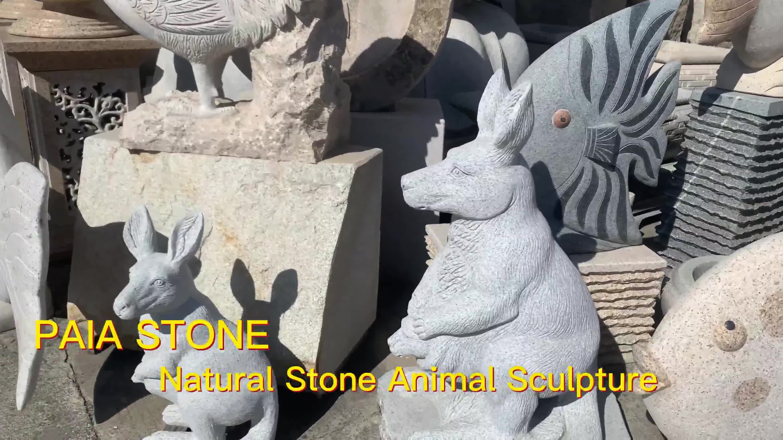 Hand Carved Stone Rabbit Statues Granite Animal Sculptures