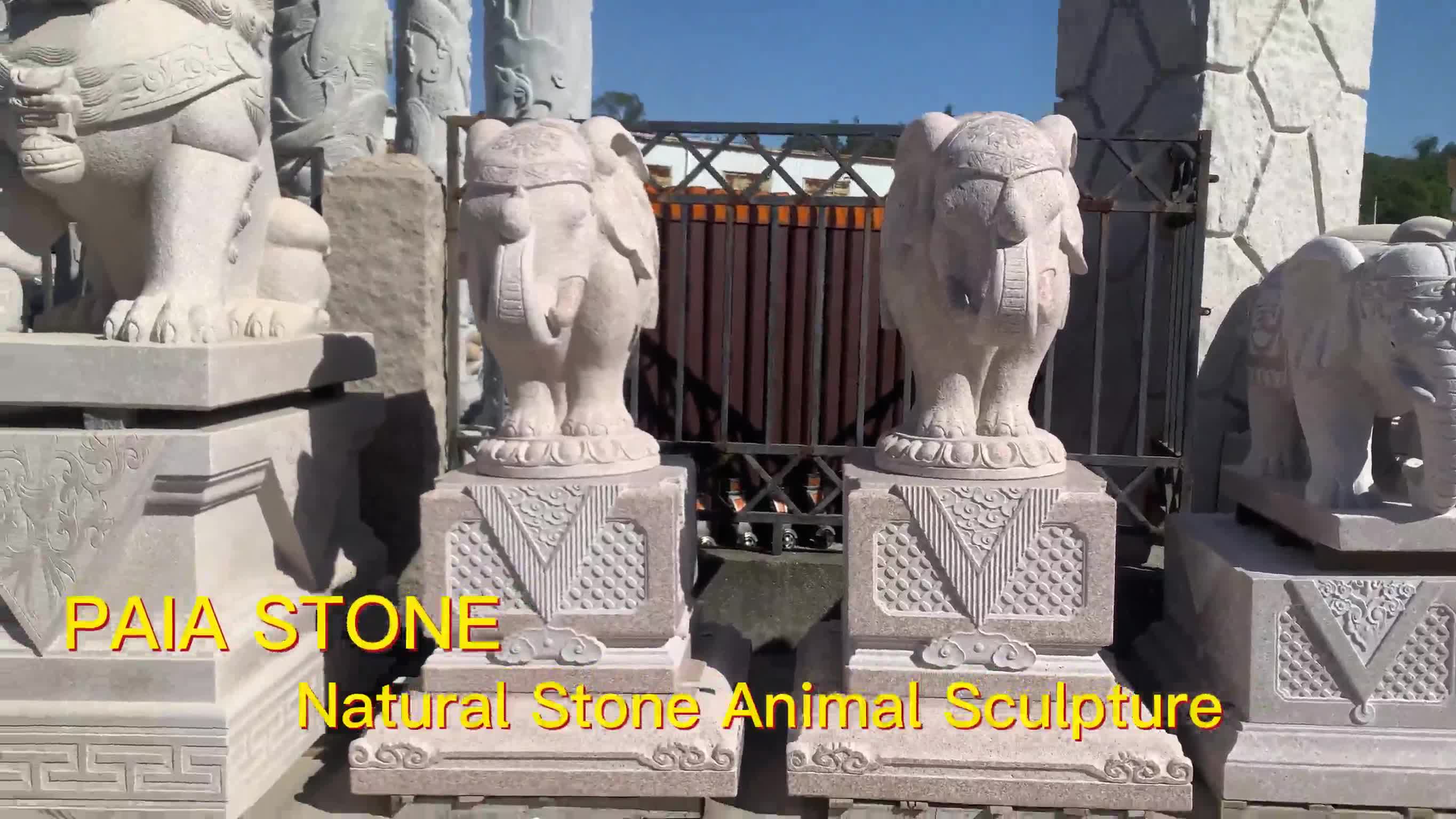 Hand Carving Garden Stone Sculpture Granite Elephant Statues