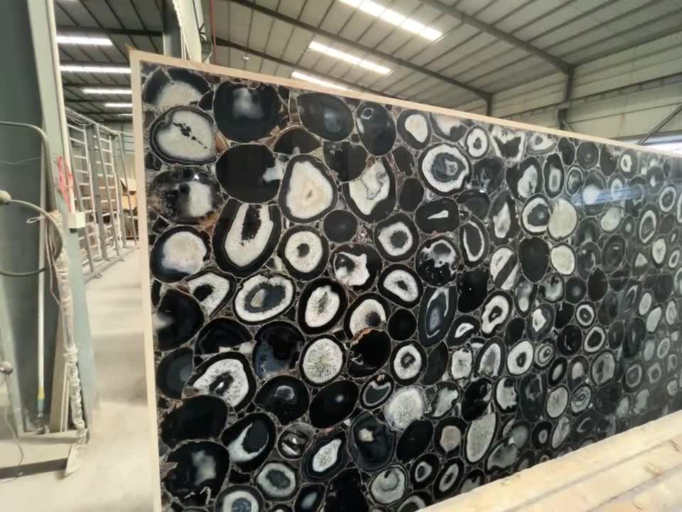 Agate Black Translucency Slab,Luxury Stone,Gemstone Slab