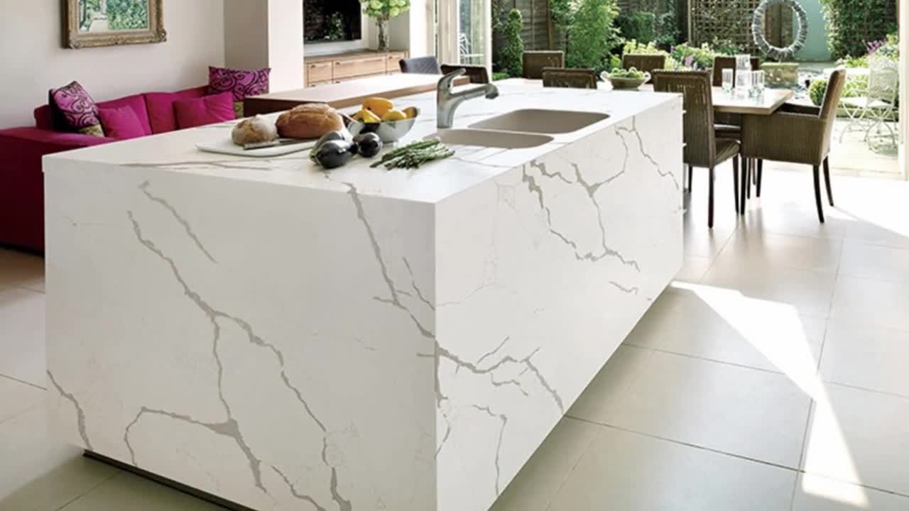White Classique Calacatta Quartz Slabs