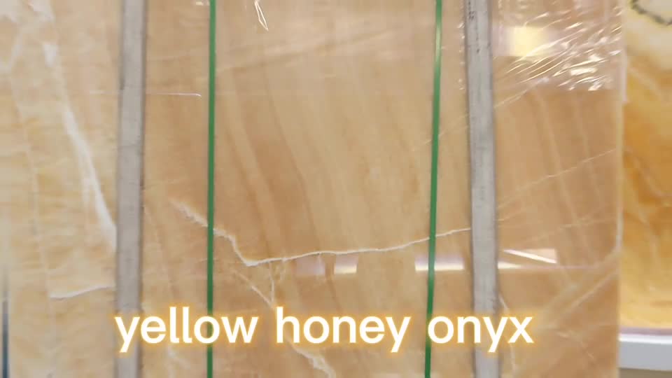 China Honey Yellow Onyx Slabs Natural Stone Tile