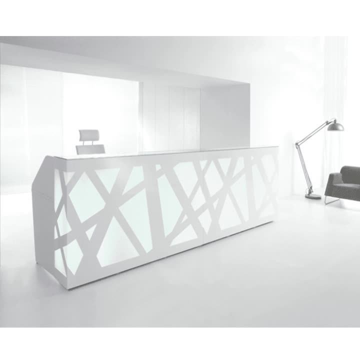 Clinic White Modern Artificial Marble Stone Reception Desk