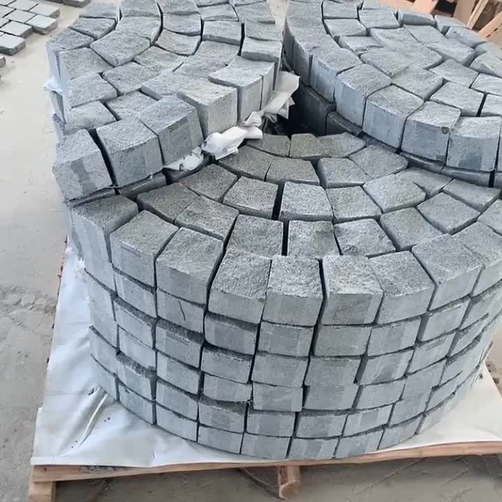 G614 Granite Square Flame Face Black Granite Paving Tiles