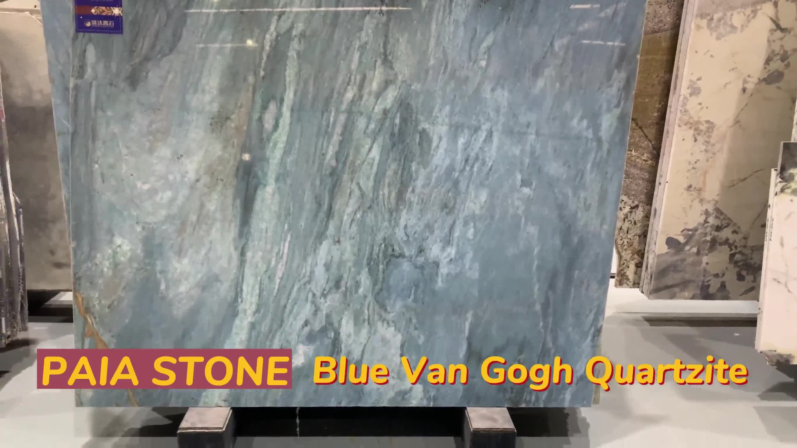 Polished Blue Van Gogh Quartzite Tile Slab Floor & Wall Tile