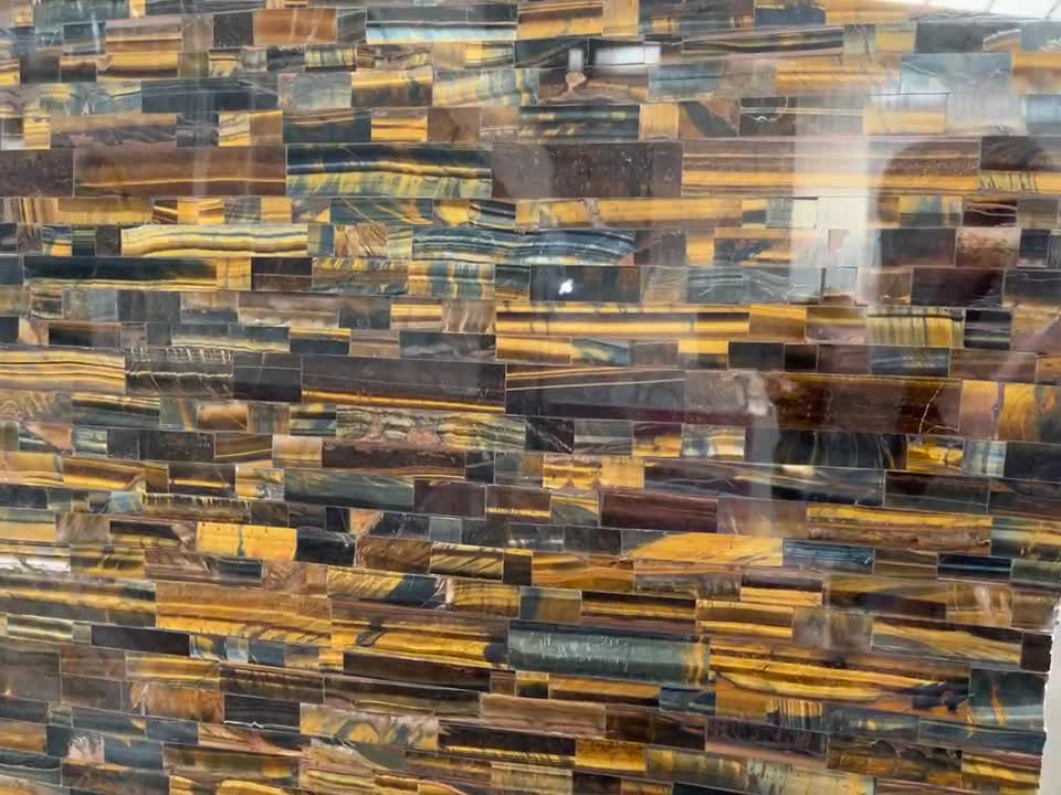 TIGER EYE GOLD SLAB,GEMSTONE BIG WALL SLAB
