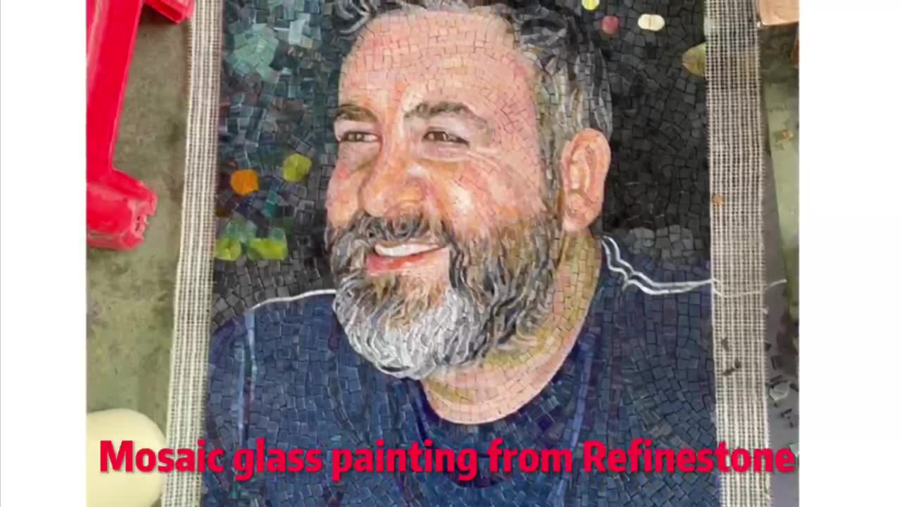 Professional Handmade Glass Mosaic Art Mural Pattern Figure
