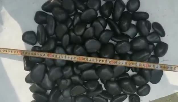 Flat Black Polished Pebbles Mini Black Round Pebble Stone