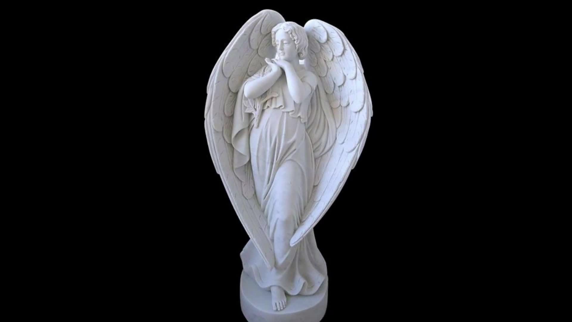 Garden Statues Hand Caved White Marble Human Sculpture