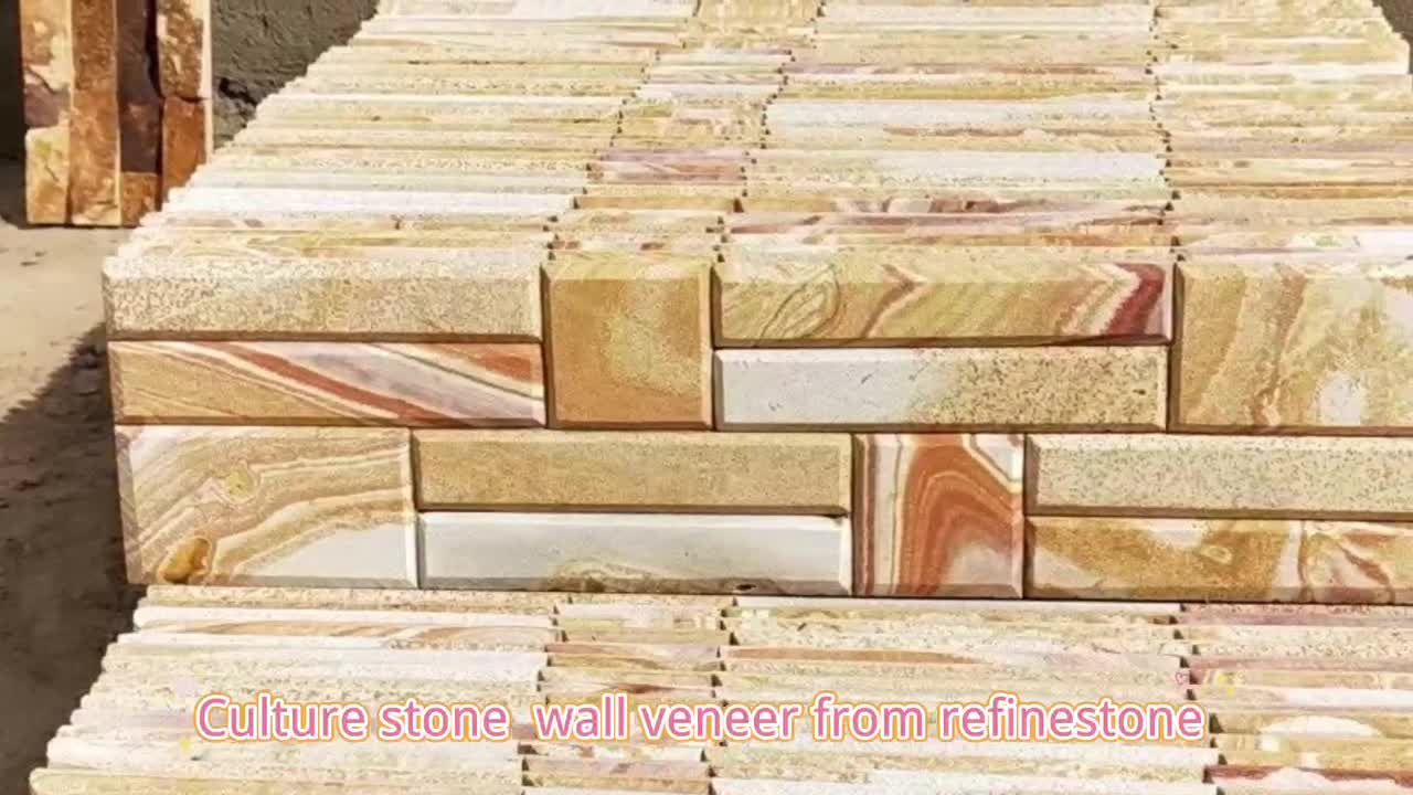 Gold Yellow Slate Stone Veneer Wall Cladding