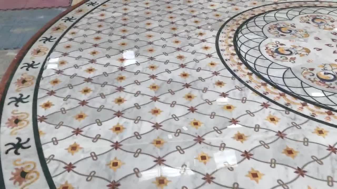 Waterjet Marble Medallion Floor Customized Marble Medallion