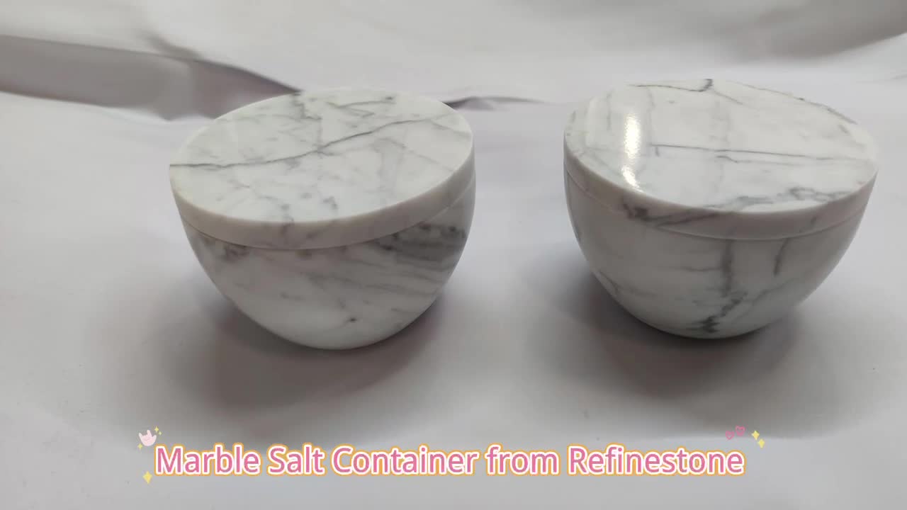 Wholesale Natural White Marble Salt Container