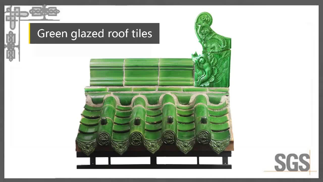 Garden Building Chinese Tea House Green Glazed Roof Tiles