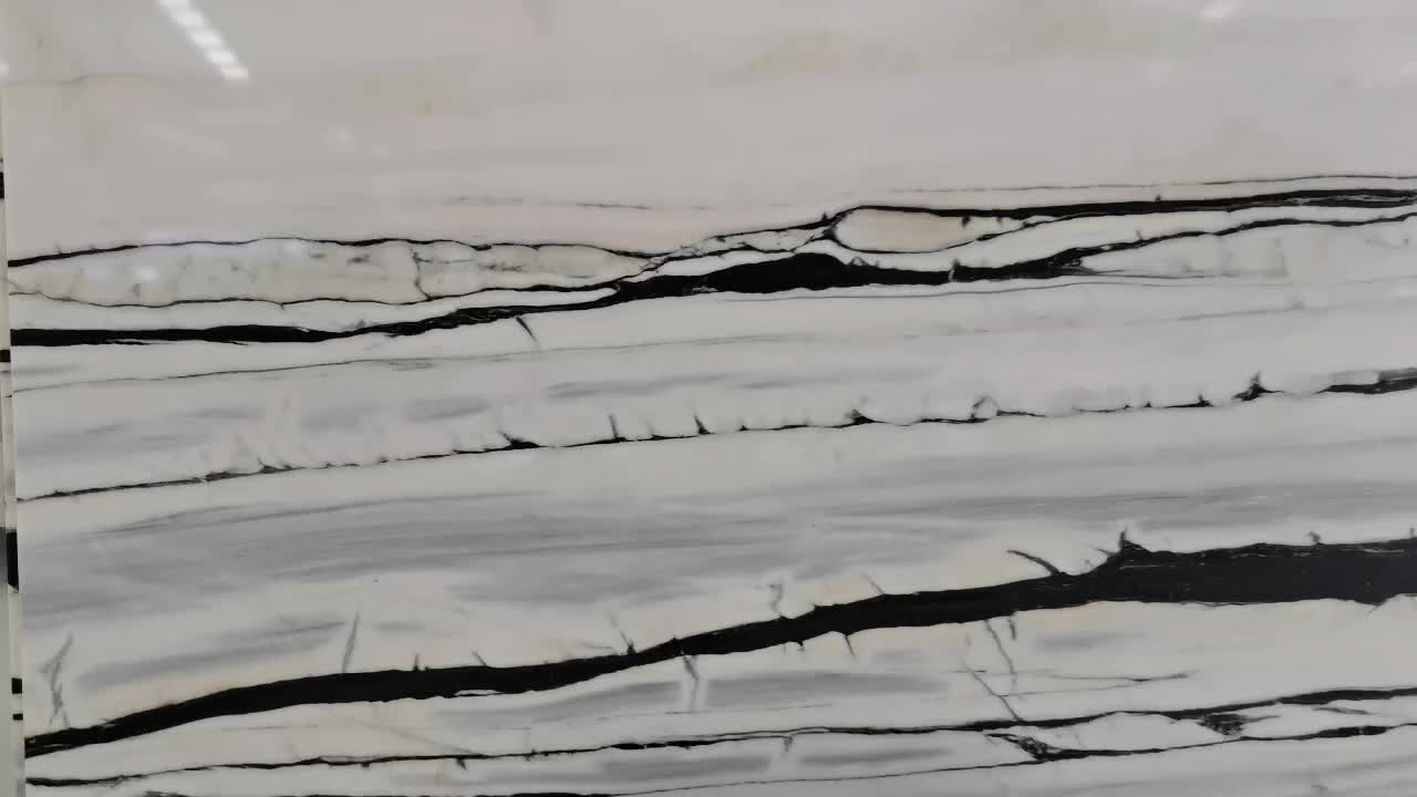 Brazil Panda White Marble Slabs - Bianco Milano Marble