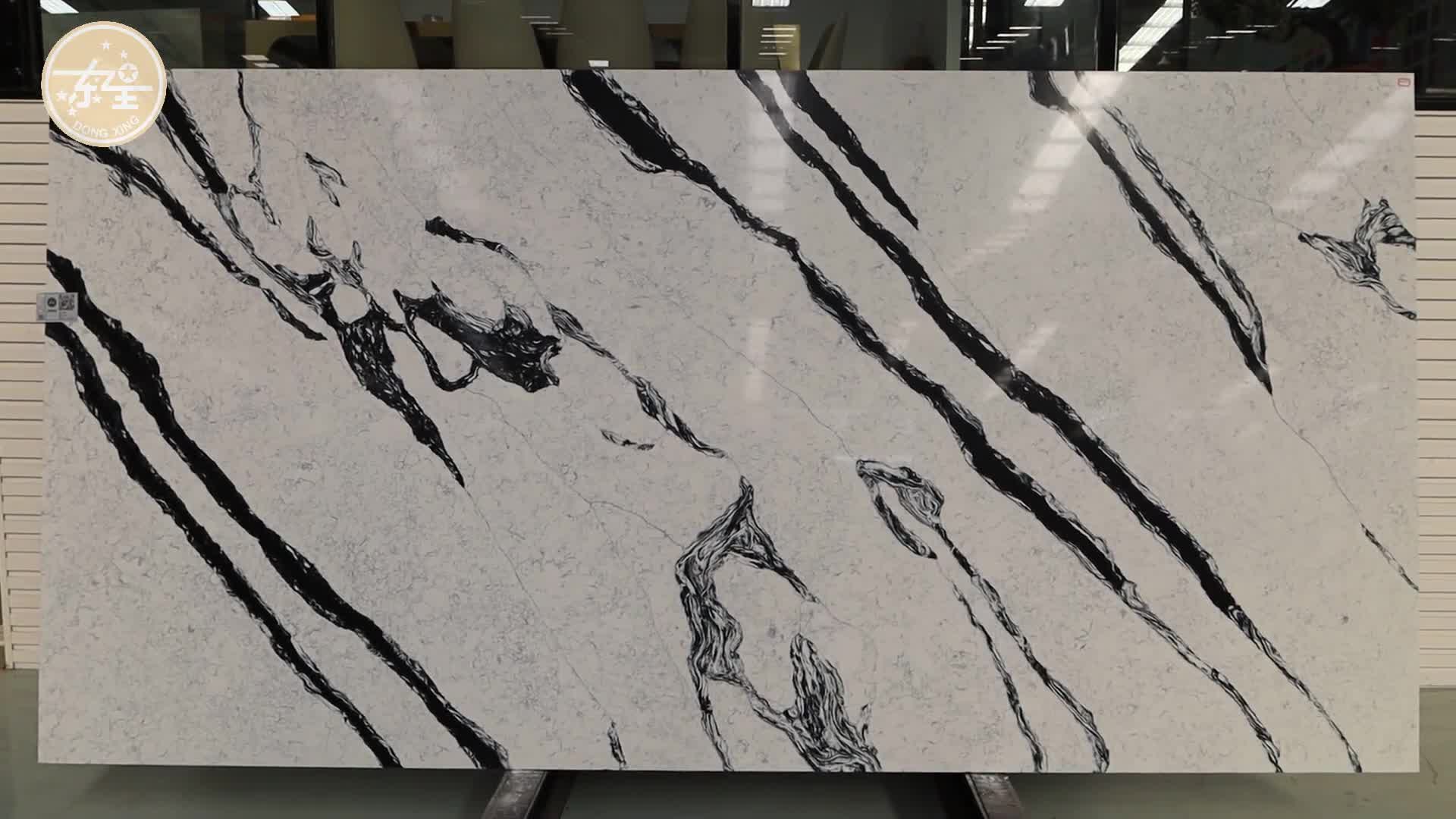 DXQ8036 Carrara Black Vein Quartz Stone Tile