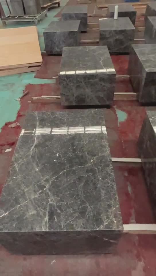 Savannah Grey Marble Plinth Square Coffee Tables