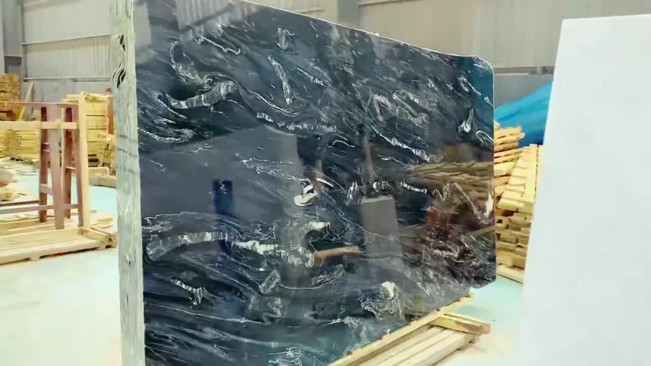 Mojinsha Mystic River Marble Mystiq Black Slab For Wall