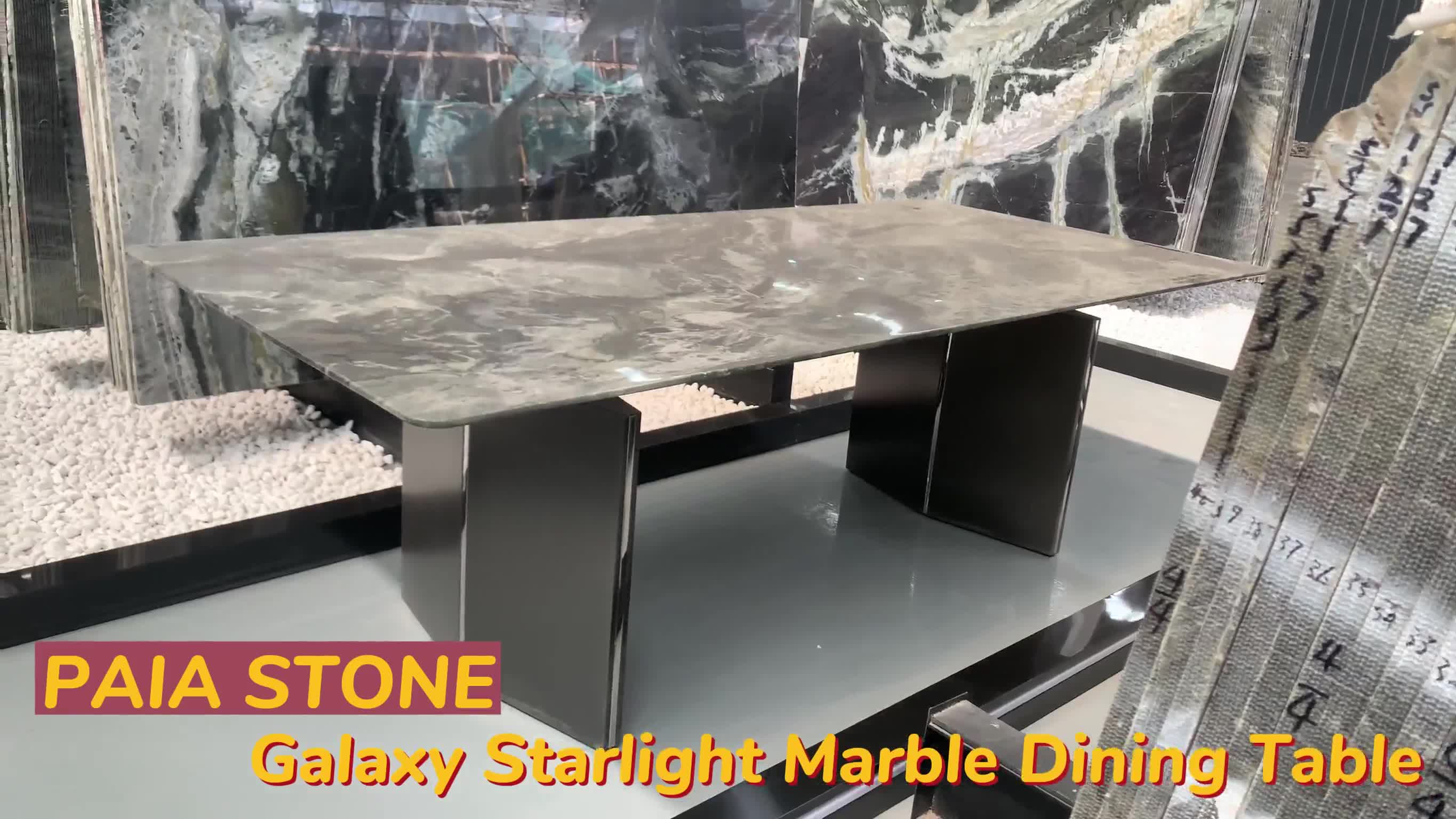 Customized Galaxy Starlight Marble Table Top For Dining Room