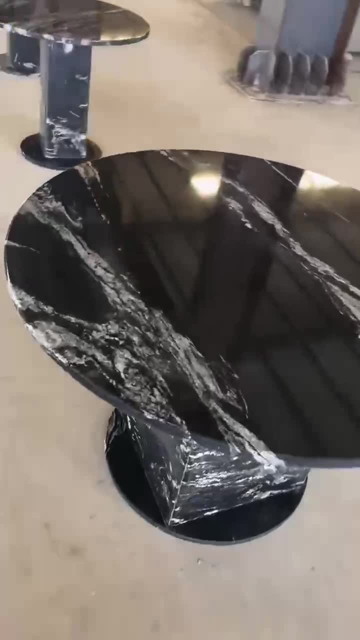 Granite Commercial Furniture Taurus Black Round Dining Table
