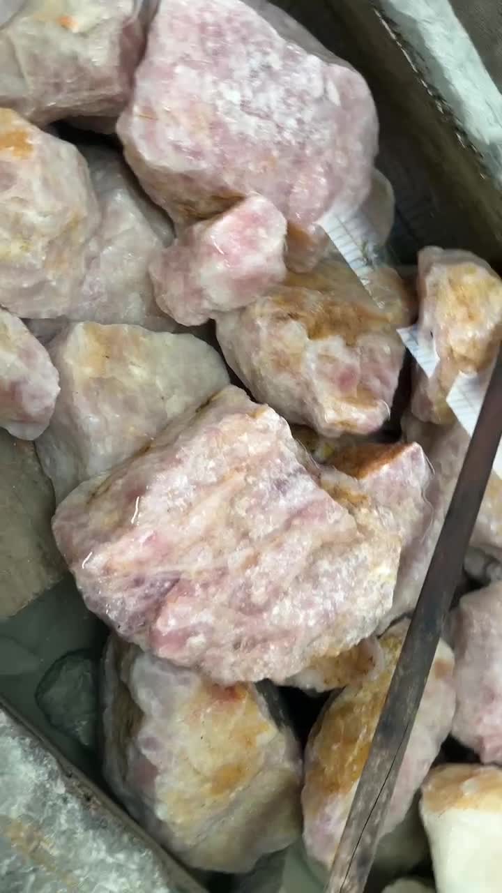 Pink Crystal Quartz Semiprecious Stone Slabs