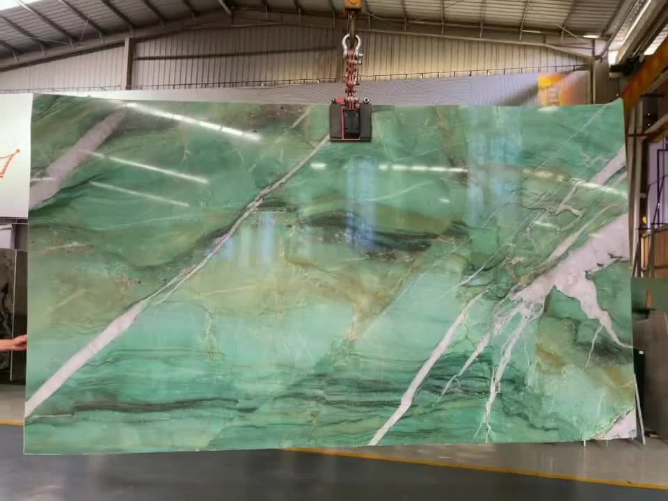 Crystal Patek Philippe Green Quartzite Slabs, Light Green Slab