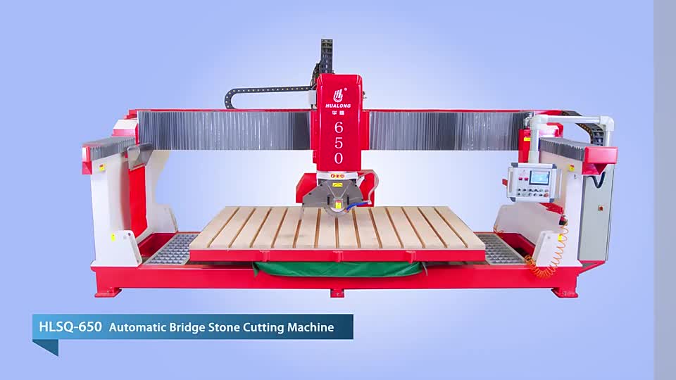 Hualong HLSQ-650 5 Axis CNC Bridge Saw Stone Cutter Sink Countertop Machine