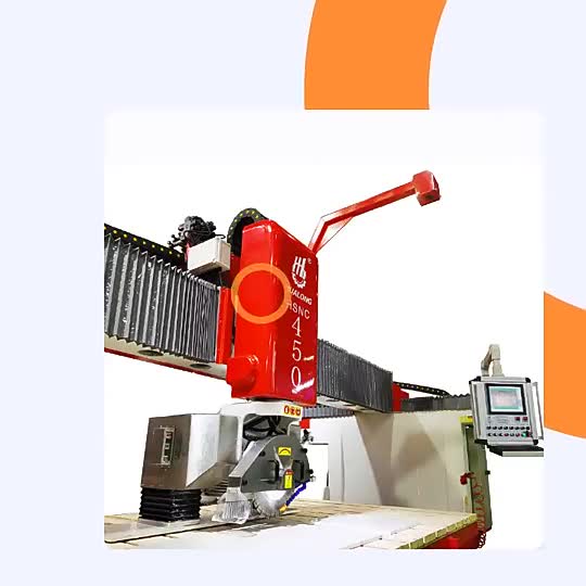 Hualong HSNC-450 Automatic Marble Slab Cutting Machine CNC Granite Tile Bridge Saw