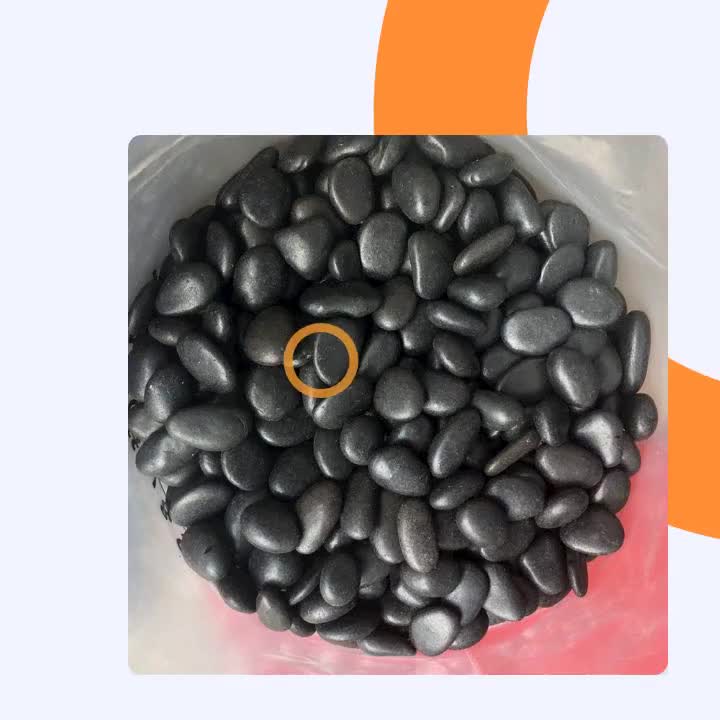 Black Tumbled Pebble Stone Nature Pebble For Landscaping