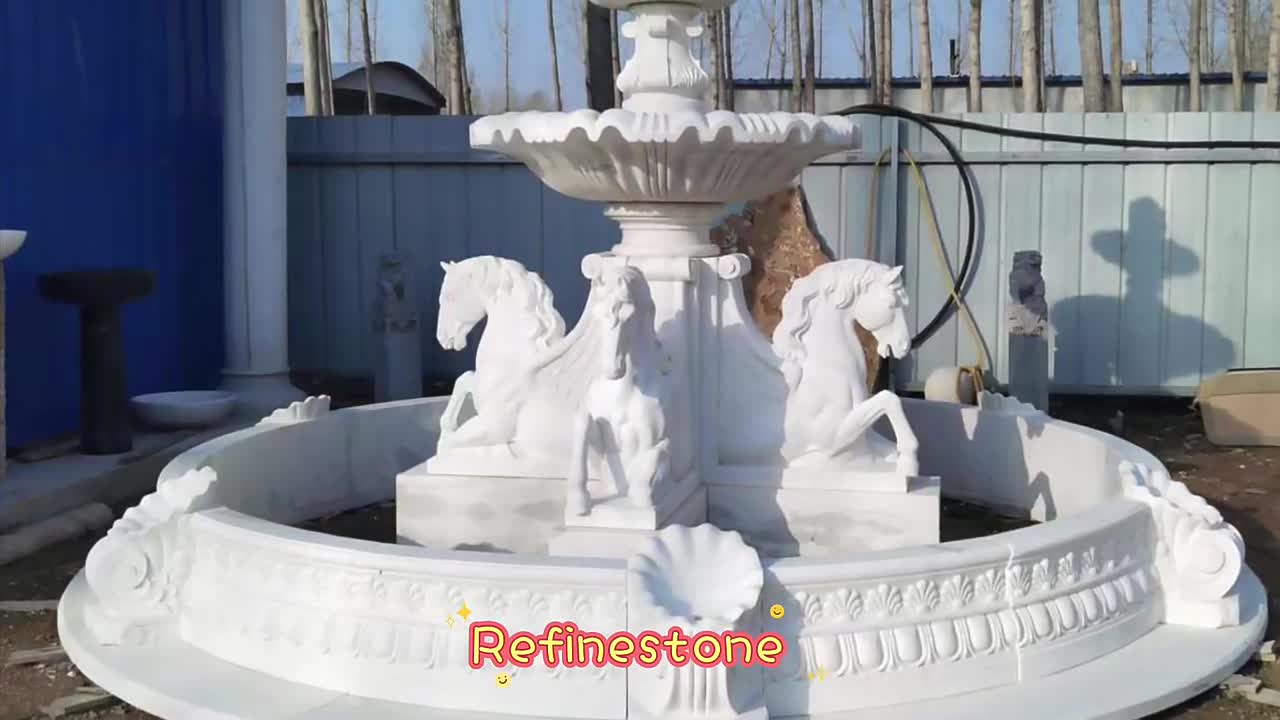 Hand Carved Modern Style Water Fountain Outdoor For Garden