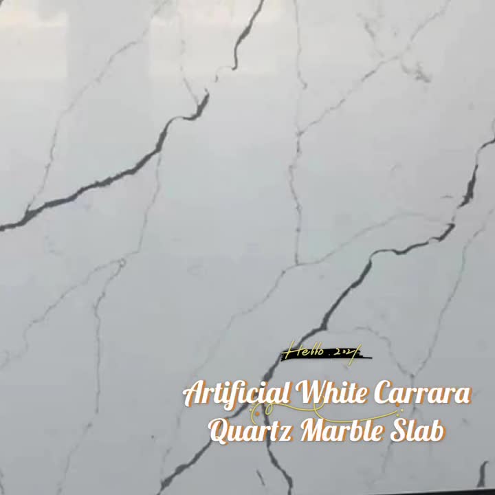 Artificial White Carrara Quartz Slab
