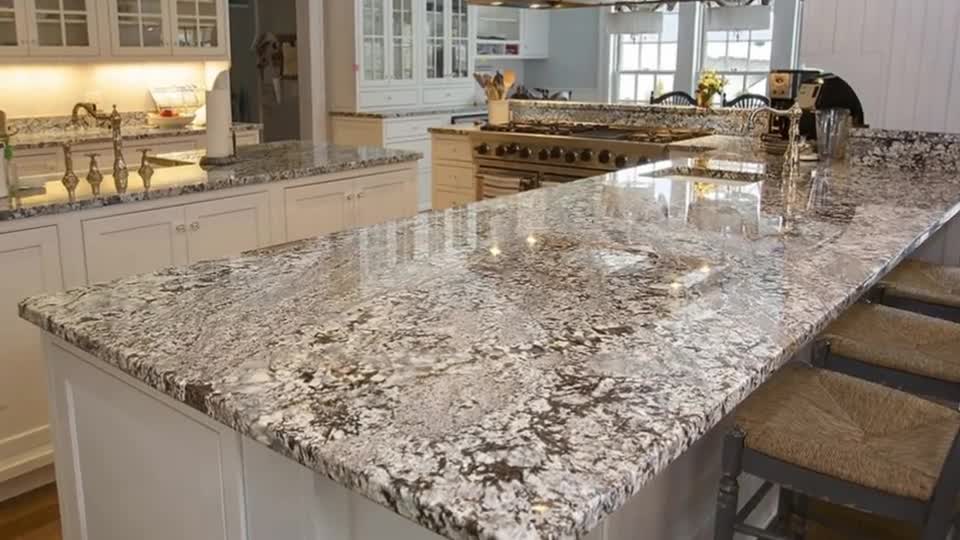 White Granite Kitchen Countertop,  Island Tops
