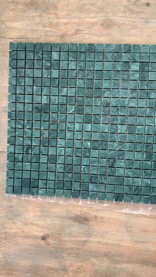 0.65" X 0.65" Green Marble Mosaic Sheet Wall