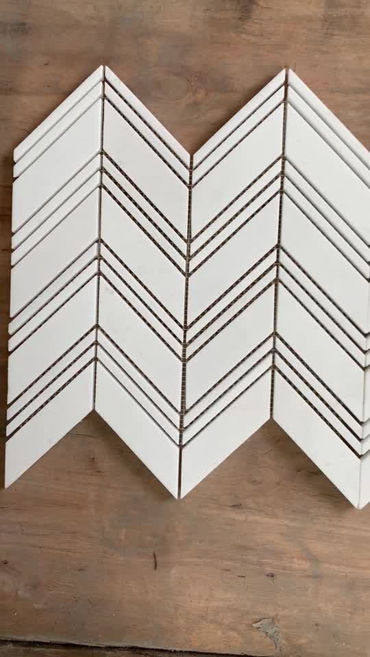 Bianco Dolomite Herringbone Mosaic Wall & Floor Tile