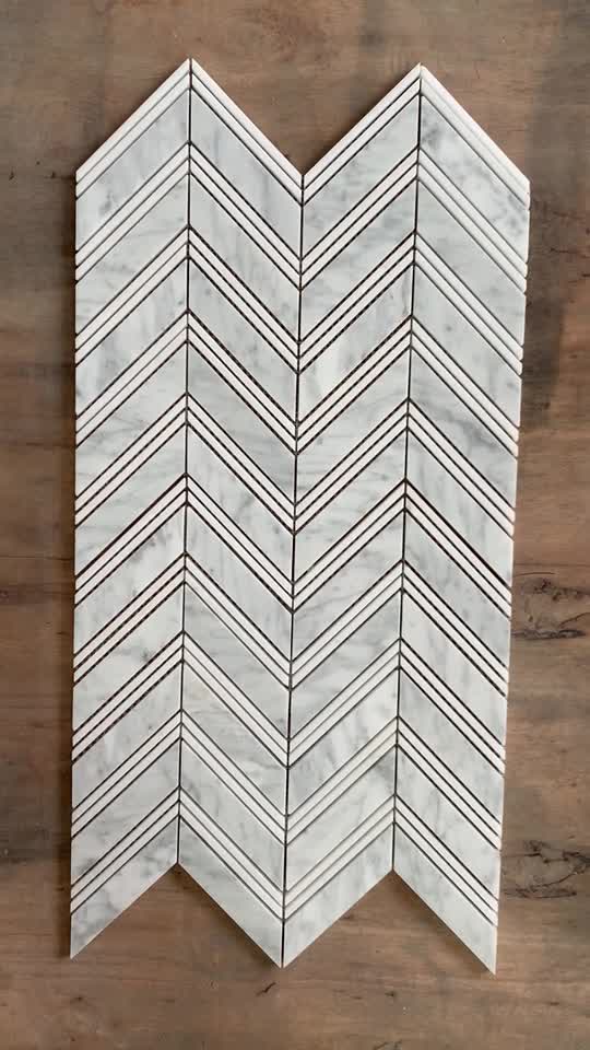 Marble Herringbone / Chevron Mosaic Wall & Floor Tile