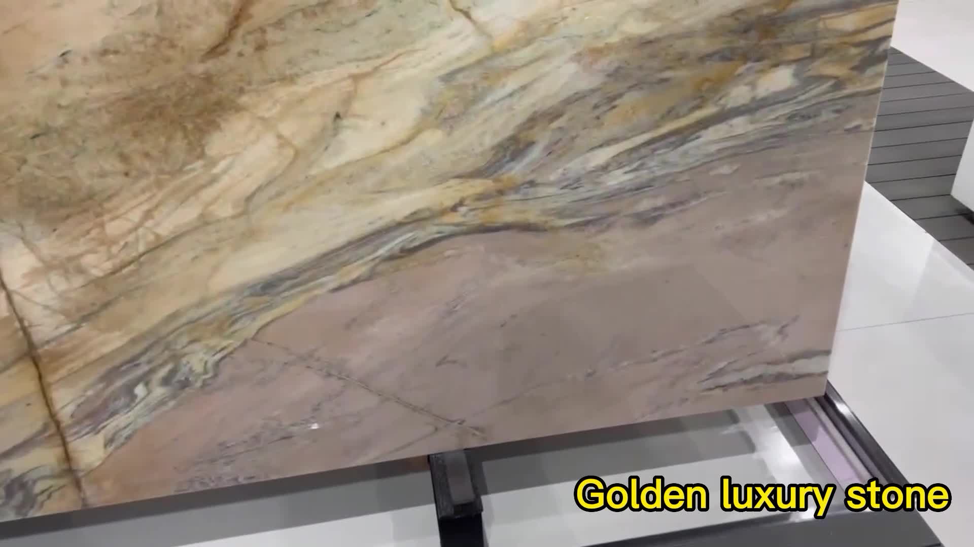 Natural Golden Luxury Quartzite Slab For Wall