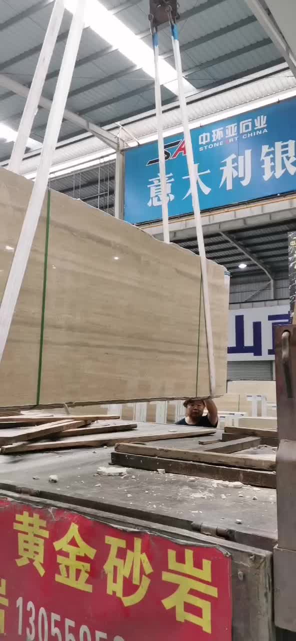 Italy Roman Silver Travertine Honed Slabs For Outdoor Design