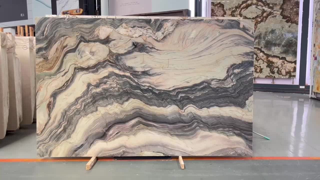 Silk Road Quartzite Fusion Blue Multicolor Stone Slab