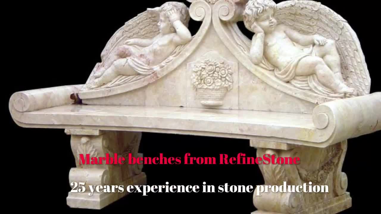 Customized Design Garden Marble Carved Bench Stone