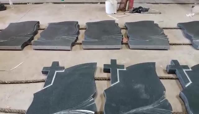 Bulgarian Style Original G654 Granite Cross Headstones