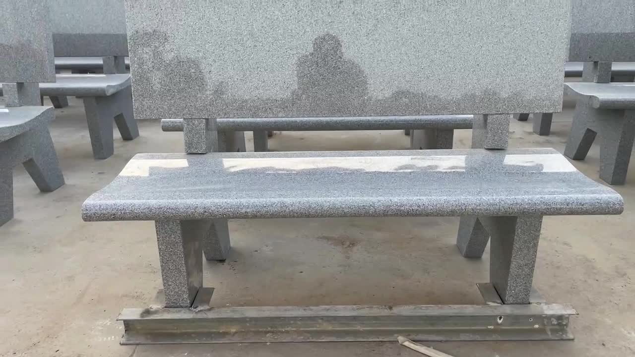 China Factory Silver Grey Granite Garden Benches