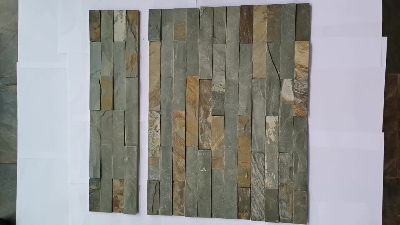 China 15*60CM Natural Multicolor Slate Ledger Panel Stone